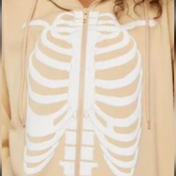 A6 Skeleton Zip-Up Hoodie Size Medium NWT - Picture 4 of 6